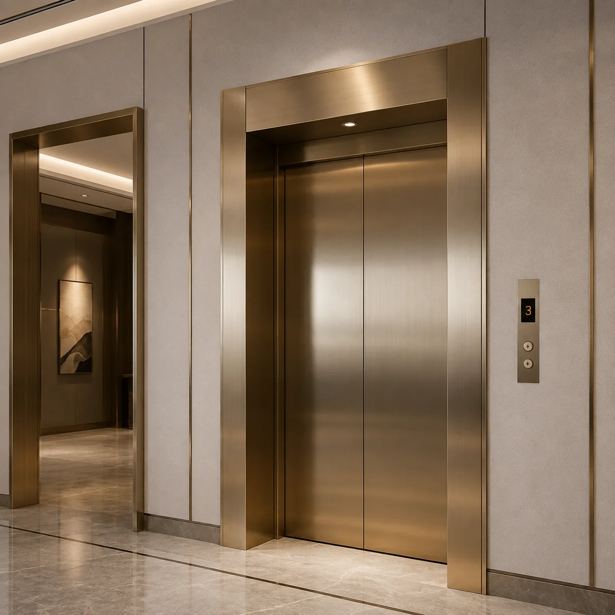 Stainless steel door and elevator frame