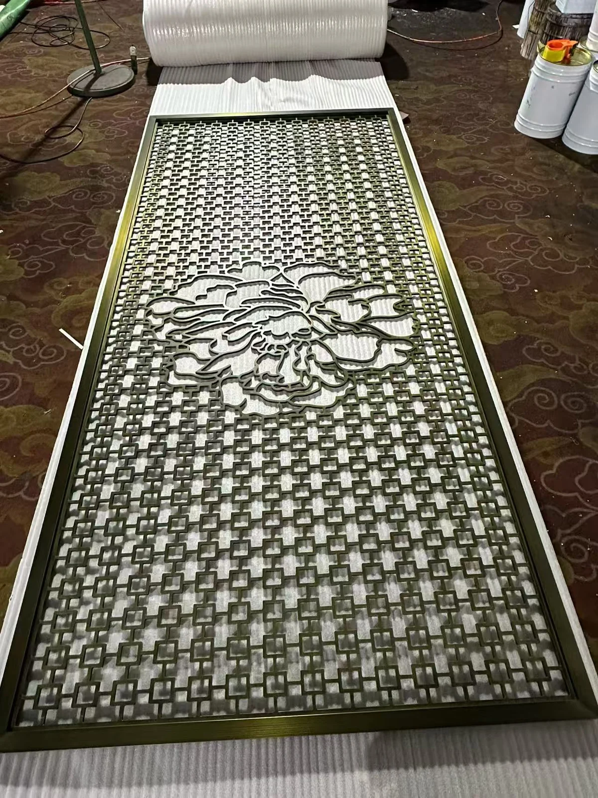 Carved aluminium decorative screen reference 4