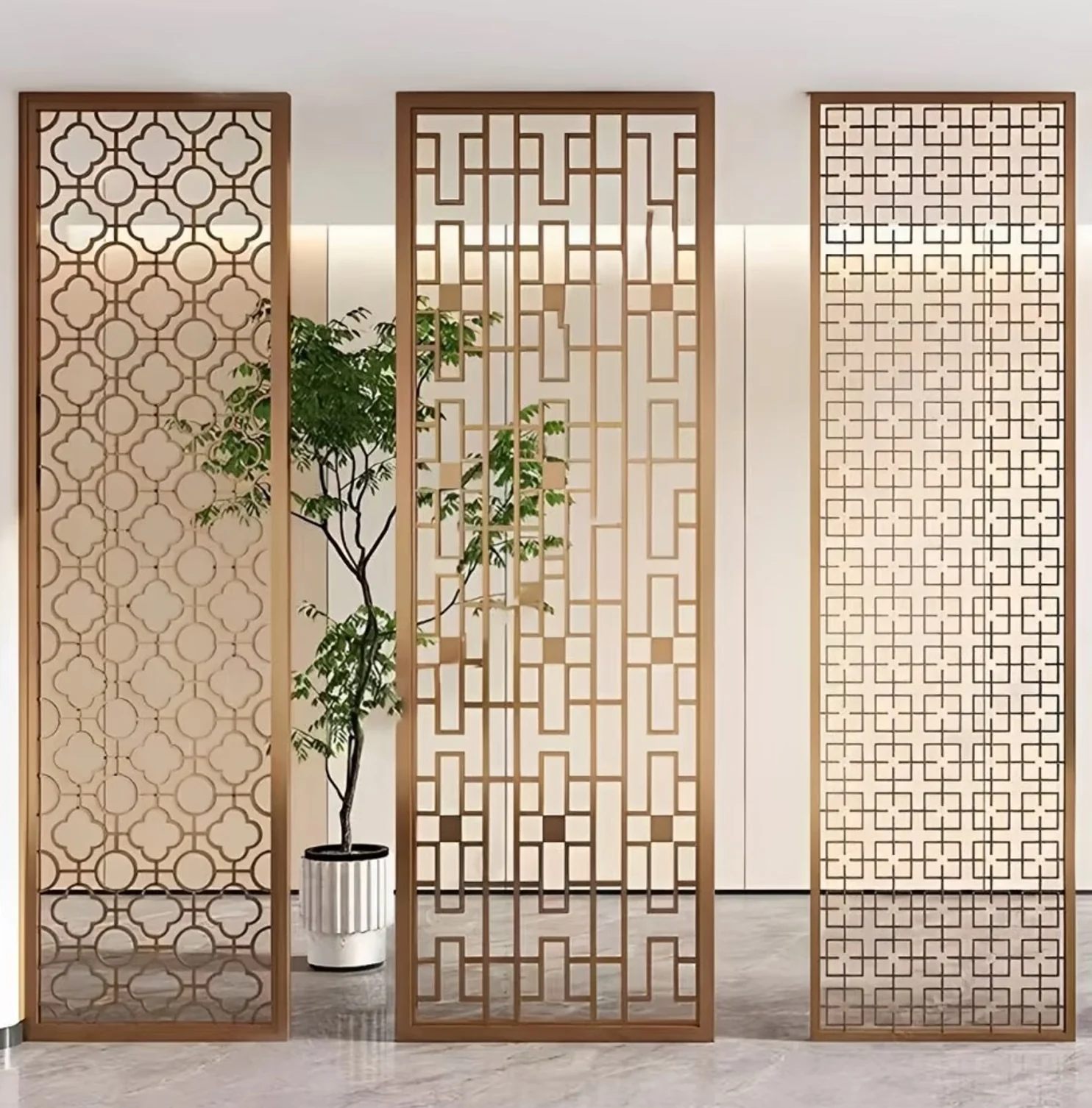 Carved aluminium decorative screen reference 14