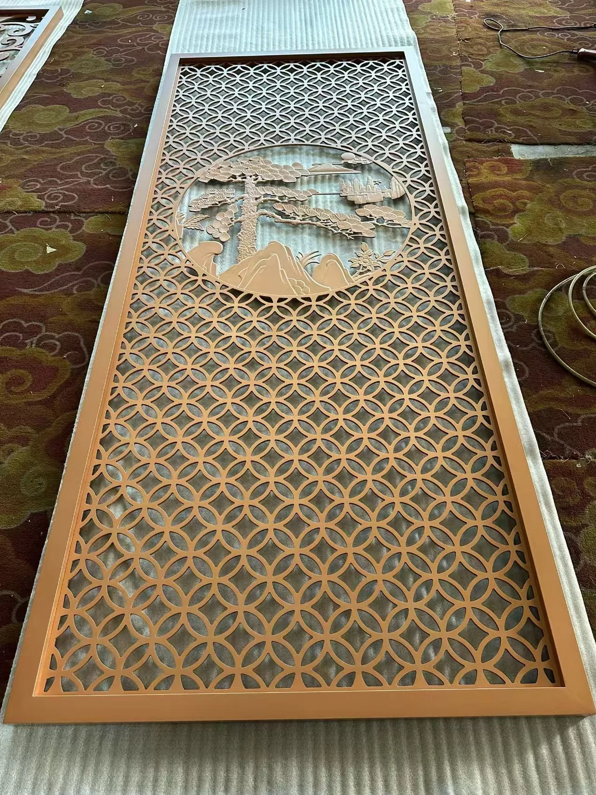 Carved aluminium decorative screen reference 15