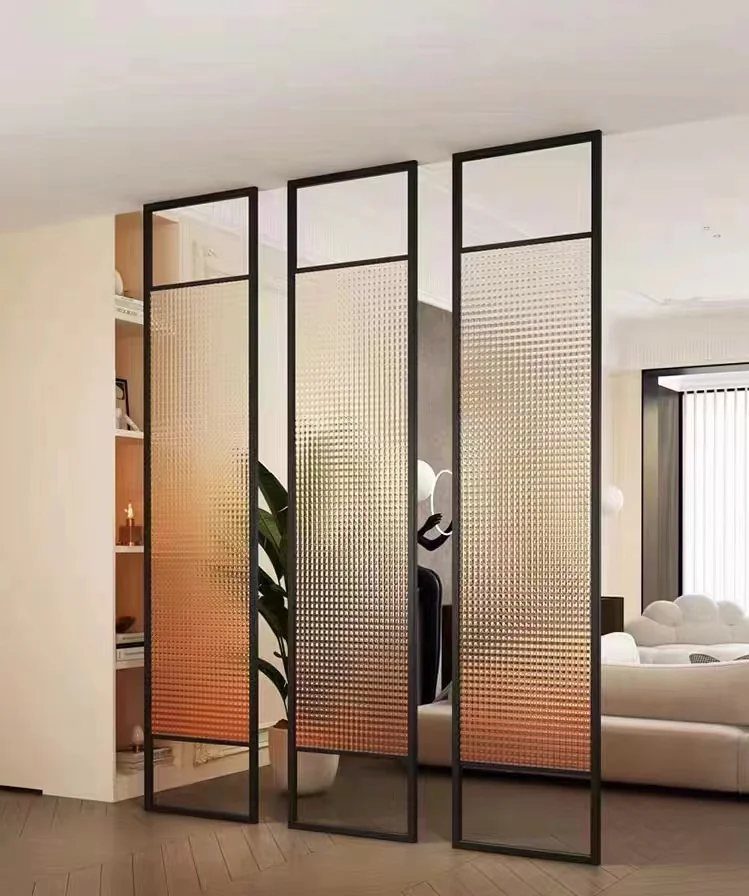 Glass and stainless steel decorative screen reference 4