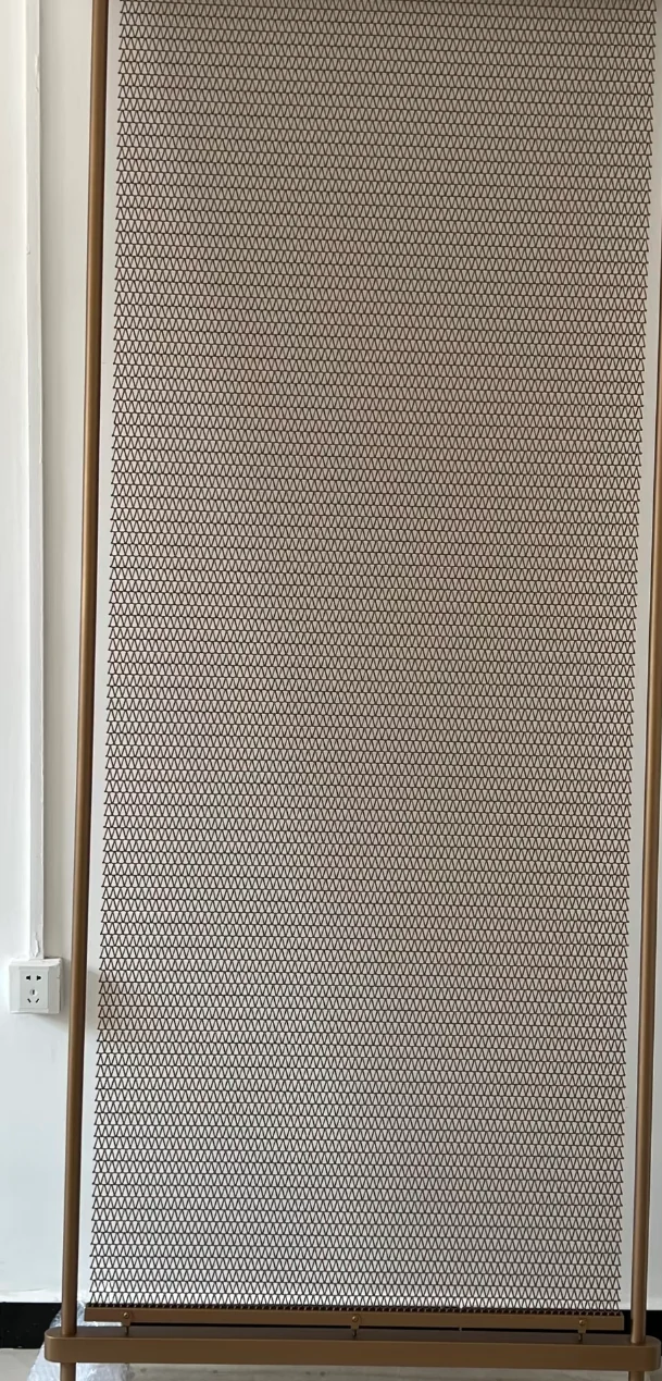 Stainless steel mesh screen for an interior partition 5