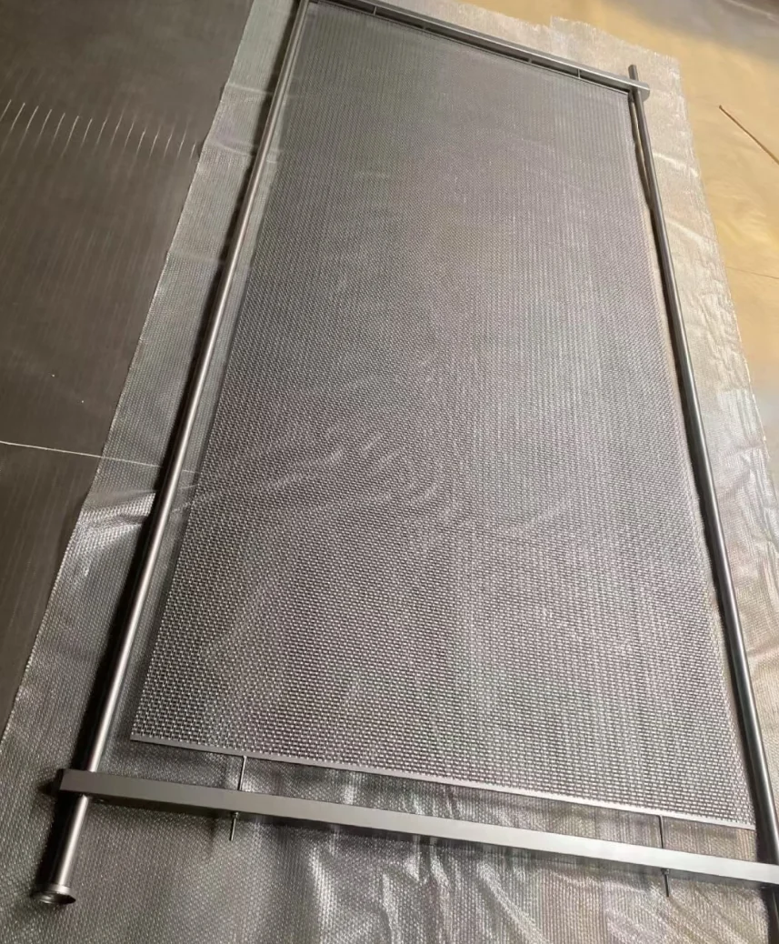 Stainless steel mesh screen for an interior partition 8
