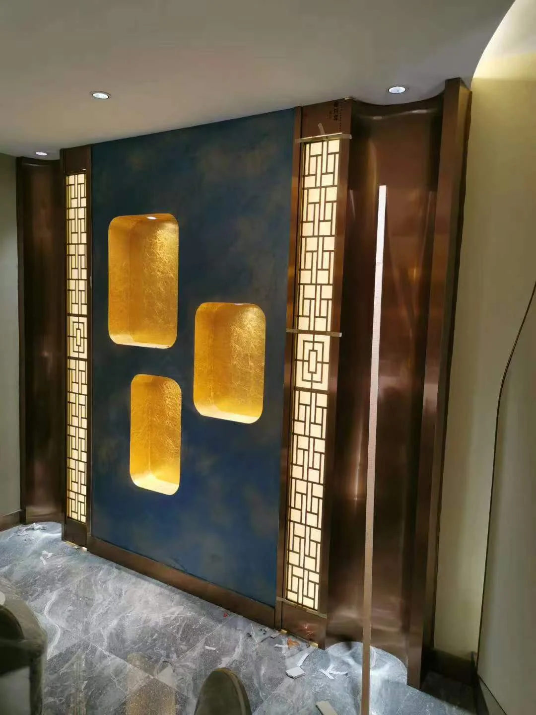 Hospitality project illuminated decorative wall