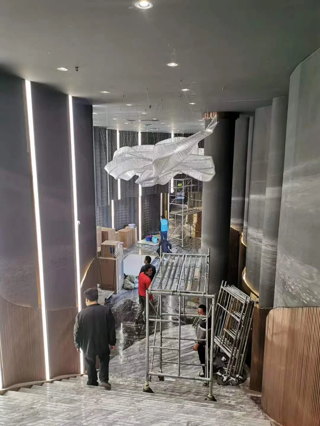 Hospitality project interior construction and metal cladding