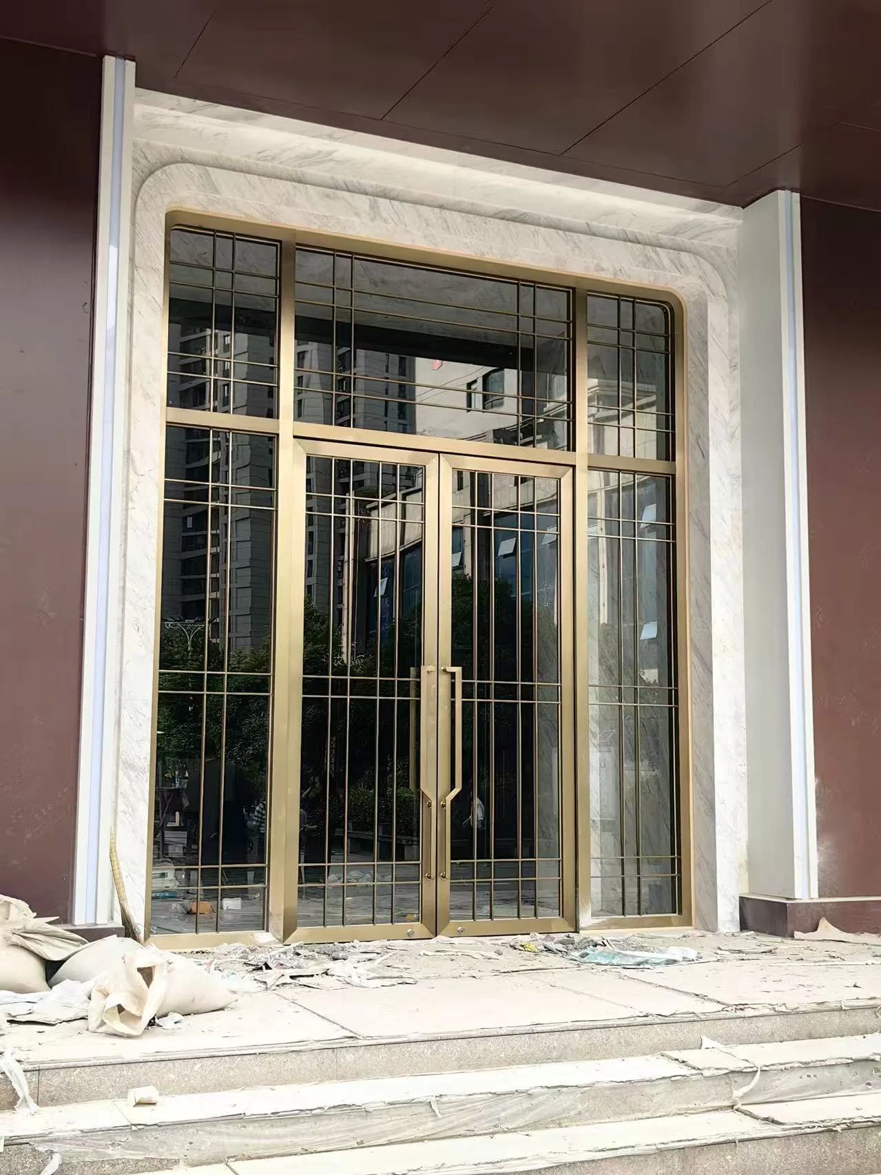 Corporate office stainless steel entrance door